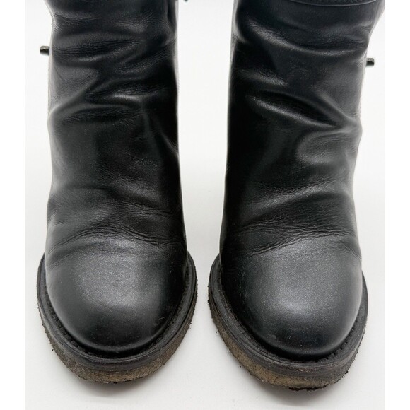 Chanel CC Turnlock Ankle Boots EU 36.5  US 6 Black Block Heel Booties - Picture 7 of 11